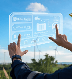 Women working on energy solutions