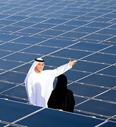 Solar panel installation in desert